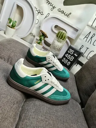 Adidas Samba Tênis Verdes e Creme Lifestyle 9