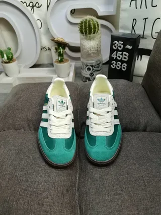 Adidas Samba Tênis Verdes e Creme Lifestyle 10