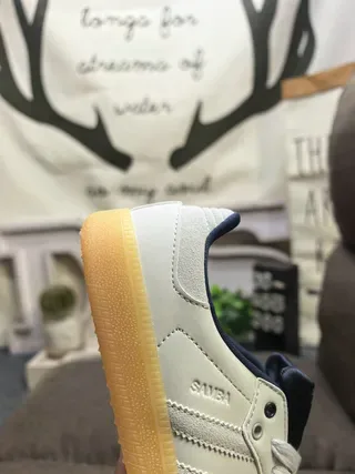Adidas Samba Tênis Lifestyle Cinza Claro e Marinho 3