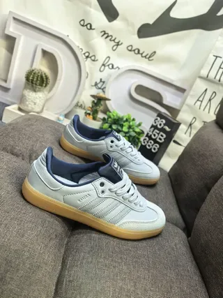 Adidas Samba Tênis Lifestyle Cinza Claro e Marinho 9