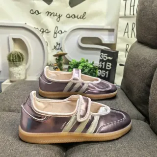 Adidas Samba حذاء رياضي أسلوب حياة بنفسجي معدني بدون أربطة