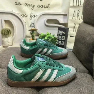 Adidas Samba OG أخضر أبيض رمادي حذاء أسلوب حياة