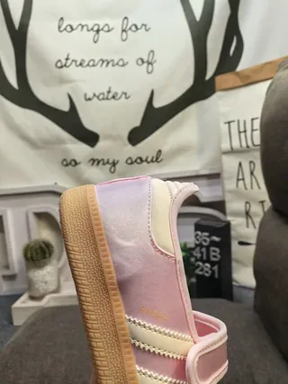 Adidas Samba OG 粉色奶油生活方式运动鞋 3