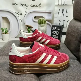 Adidas Samba أحمر وأبيض حذاء أسلوب الحياة الرياضي