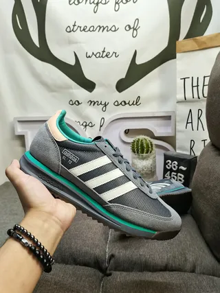 Adidas SL 72 Gris Blanco Turquesa Retro Lifestyle Sneakers 5