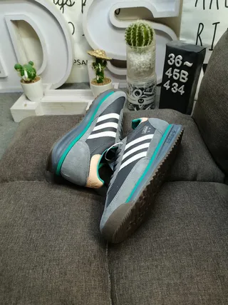 Adidas SL 72 Gris Blanco Turquesa Retro Lifestyle Sneakers 6