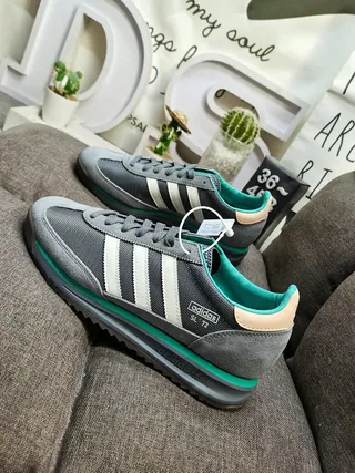 Adidas SL 72 Gris Blanco Turquesa Retro Lifestyle Sneakers 7