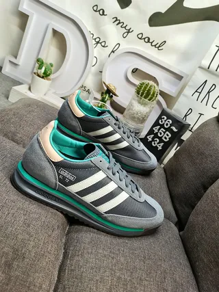 Adidas SL 72 Gris Blanco Turquesa Retro Lifestyle Sneakers 9