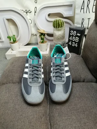Adidas SL 72 Gris Blanco Turquesa Retro Lifestyle Sneakers 10