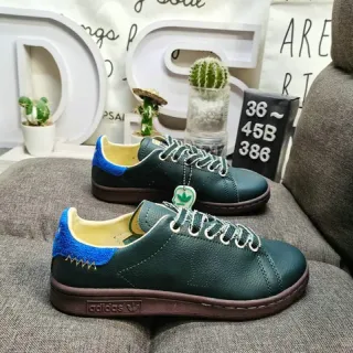 Adidas Stan Smith أخضر داكن وأزرق ملكي حذاء أسلوب حياة