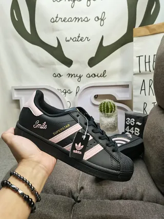 Adidas Superstar Chaussures Lifestyle Noir et Rose Sourire 5