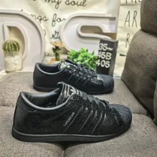 Adidas Superstar Black Textured Upper Lifestyle Sneakers
