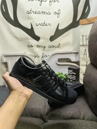 Adidas Superstar Black Textured Upper Lifestyle Sneakers 5