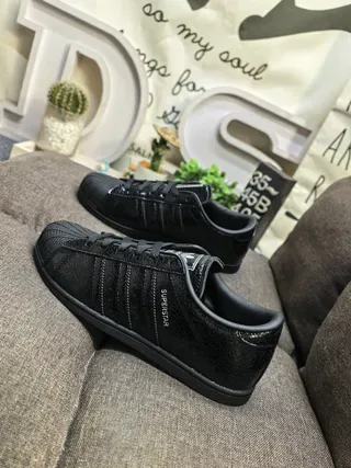 Adidas Superstar Black Textured Upper Lifestyle Sneakers 7