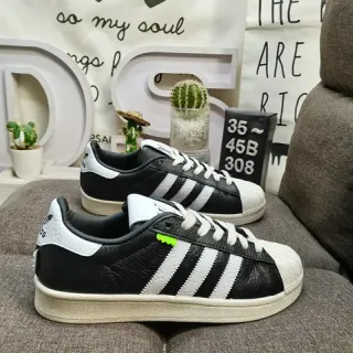 Adidas Superstar أسود أبيض Shell-Toe ثلاث خطوط جانب نمط حياة حذاء رياضي
