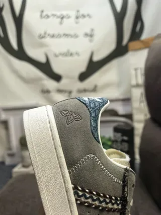 Adidas Superstar Cinza Fita Tricô Etiqueta De Denim Tênis Lifestyle 3