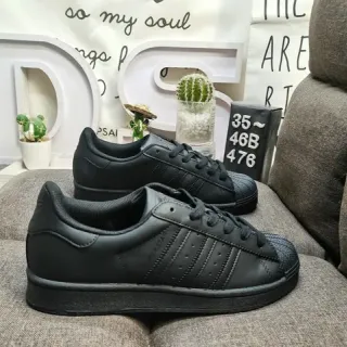 Adidas Superstar مونوكروم أسود أحذية أسلوب حياة