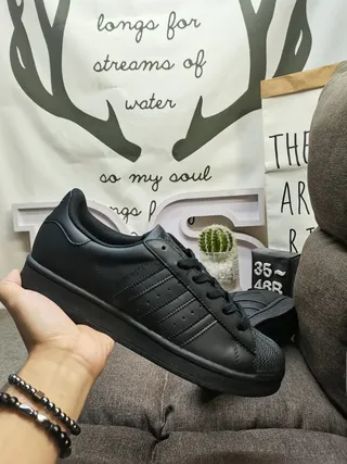 Adidas Superstar Monochrome Noir Lifestyle Sneakers 5