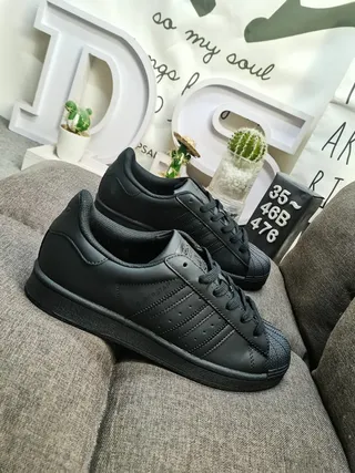 Adidas Superstar Monochrome Noir Lifestyle Sneakers 9