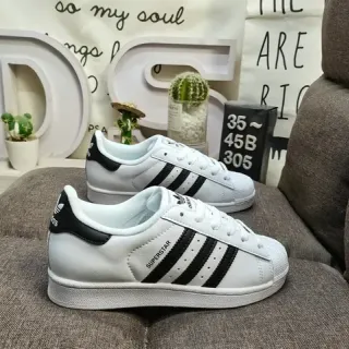 Adidas Superstar أبيض وأسود أحذية رياضية أسلوب حياة