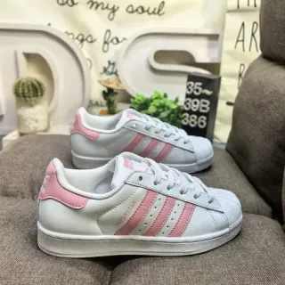 Adidas Superstar White and Pink Lifestyle Sneakers