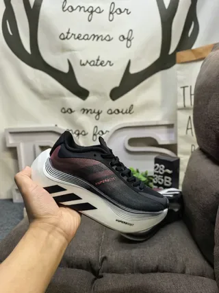 Adidas Blanco Gris Media Suela Esculpida Malla-Sintético Híbrido Superior Sneakers Estilo de Vida 5
