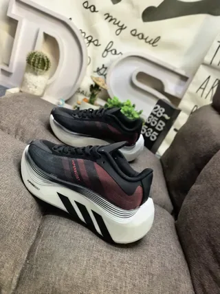 Adidas Blanco Gris Media Suela Esculpida Malla-Sintético Híbrido Superior Sneakers Estilo de Vida 7