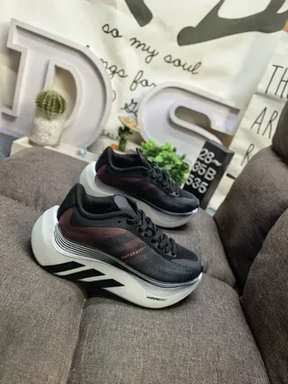 Adidas Blanco Gris Media Suela Esculpida Malla-Sintético Híbrido Superior Sneakers Estilo de Vida 9