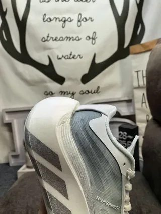 Adidas Blanco Gris Media Suela Esculpida Malla-Sintético Híbrido Superior Sneakers Estilo de Vida 13