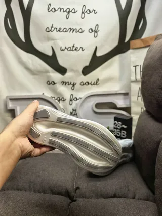 Adidas Blanco Gris Media Suela Esculpida Malla-Sintético Híbrido Superior Sneakers Estilo de Vida 14