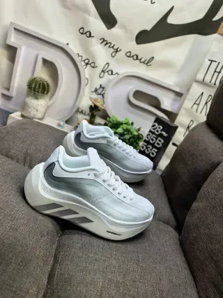 Adidas Blanco Gris Media Suela Esculpida Malla-Sintético Híbrido Superior Sneakers Estilo de Vida 19