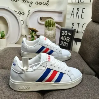Adidas أبيض أحمر أزرق ثلاث شرائط lifestyle sneakers