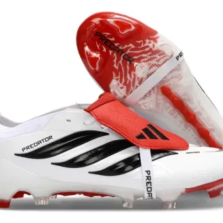 Adidas Chaussures de football blanches et rouges silhouette bottine basse coupe talon transparent jaula de talon sol ferme