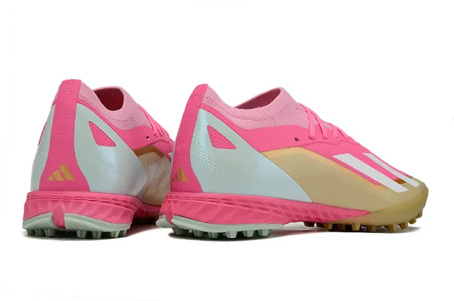 Adidas X Rosa Bege Chuteiras de futebol turf de baixo corte com cadarço assimétrico 5