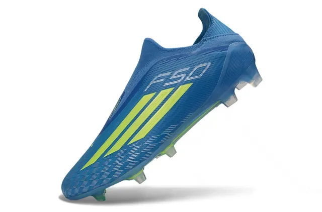 Adidas X Speedflow Azul e Amarelo Neón Chuteiras para solo firme 3