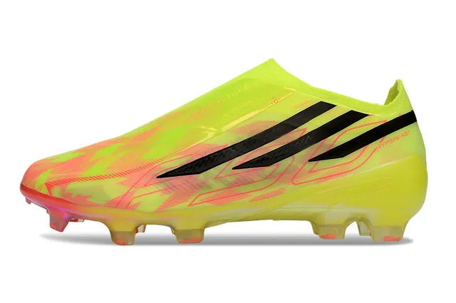 Adidas X Speedflow Hyperfast Chaussures de football jaune néon rose dégradé sur terrain ferme 7