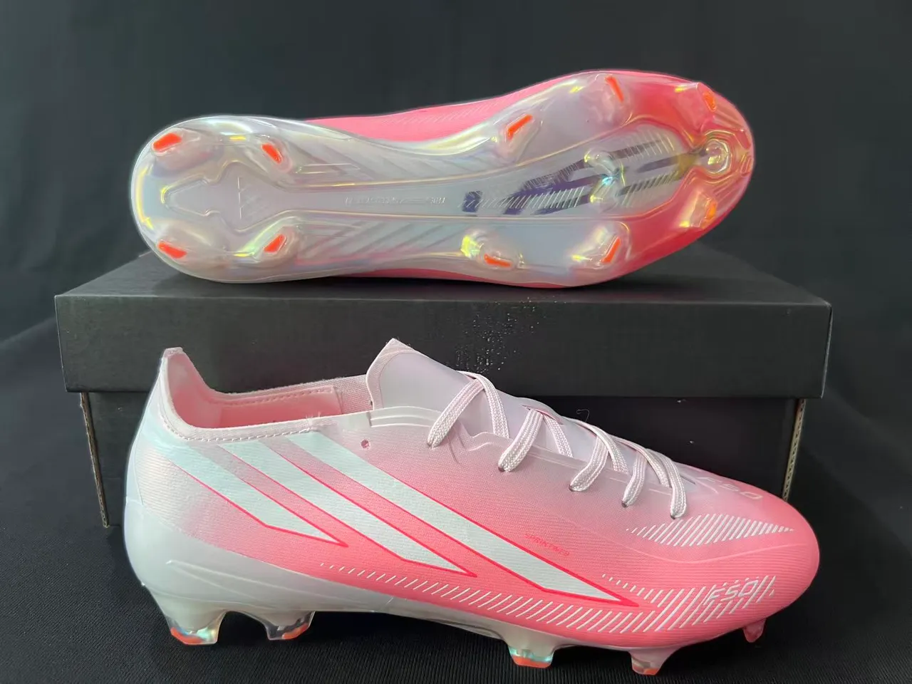 Adidas X Speedportal Gradiente Rosa Branco Superfície firme Sapatos de futebol 6