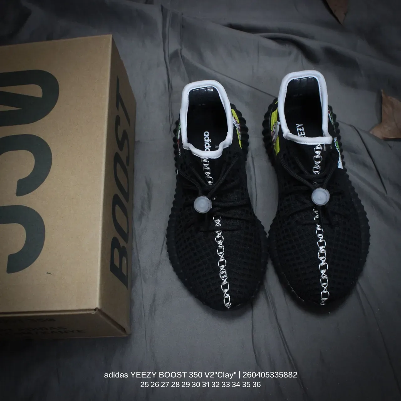 أديداس ييزي Boost 350 V2 أحذية رياضية أسود للأسلوب الحياة 9