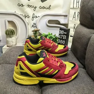 Adidas 黄色 红色 三条纹 侧面板 扭力杆 中底 生活方式运动鞋