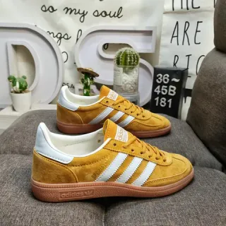 Adidas أصفر أبيض سويد علو ثلاث خطوط كاجوال رياضية