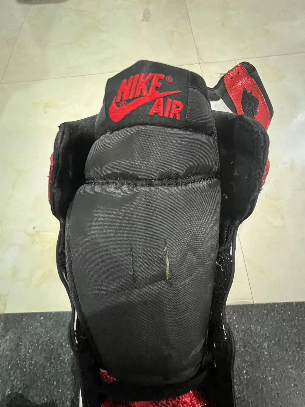 Tênis de basquete Air Jordan 1 High pele de cobra vermelho preto branco 4