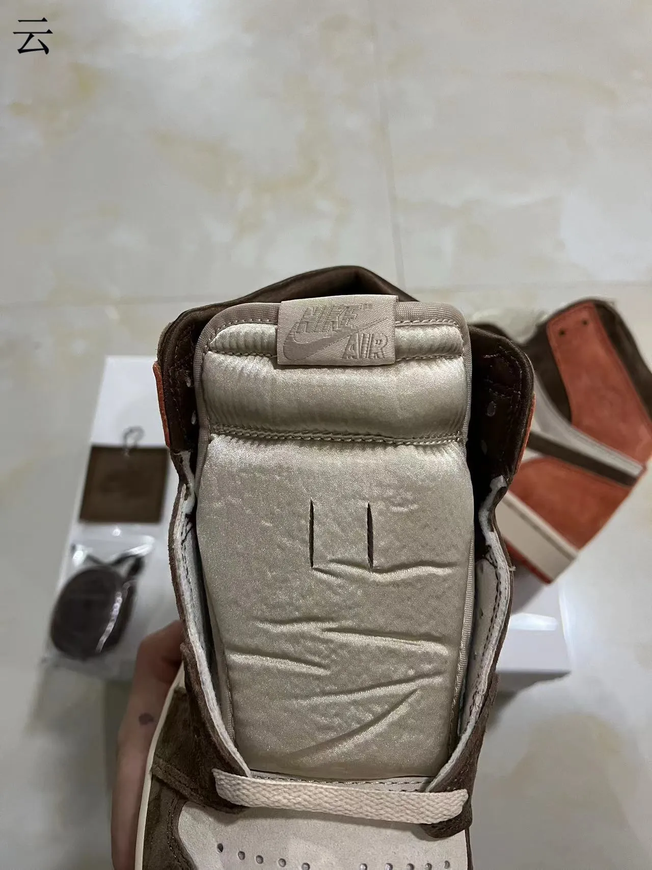 Air Jordan 1 High Suede Terracotta Brown Off-White Zapatos de Baloncesto 4