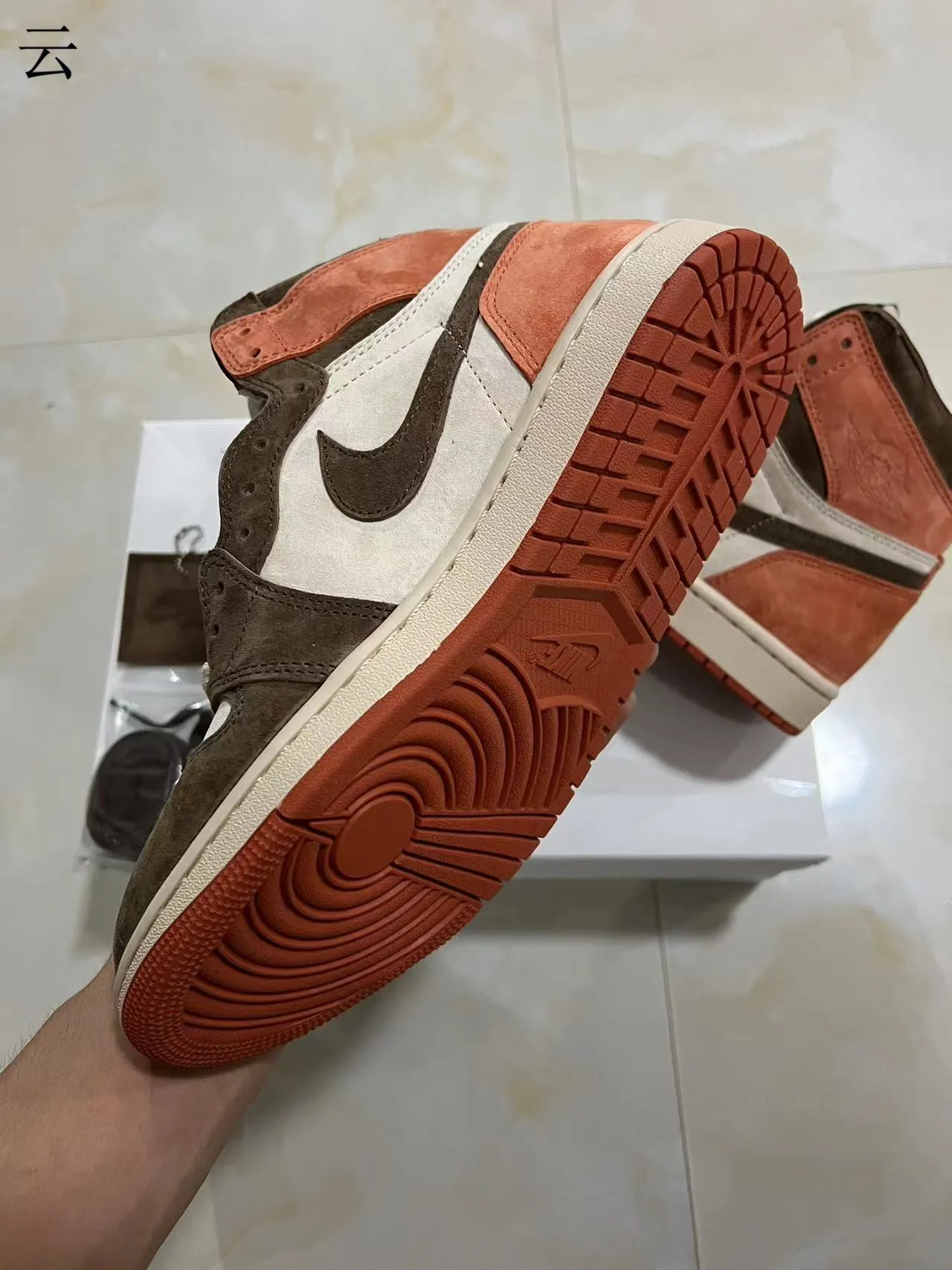 Air Jordan 1 High Suede Terracotta Brown Off-White Zapatos de Baloncesto 6
