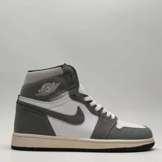 Zapatillas de baloncesto de caña alta Air Jordan 1 en gris y blanco