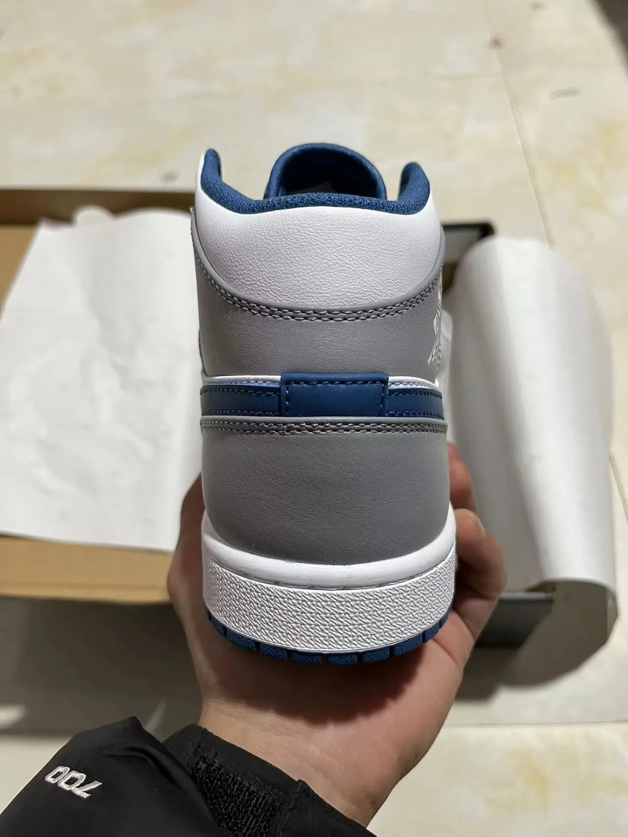 Air Jordan 1 High সাদা ধূসর নেভি বাস্কেটবল জুতা 5