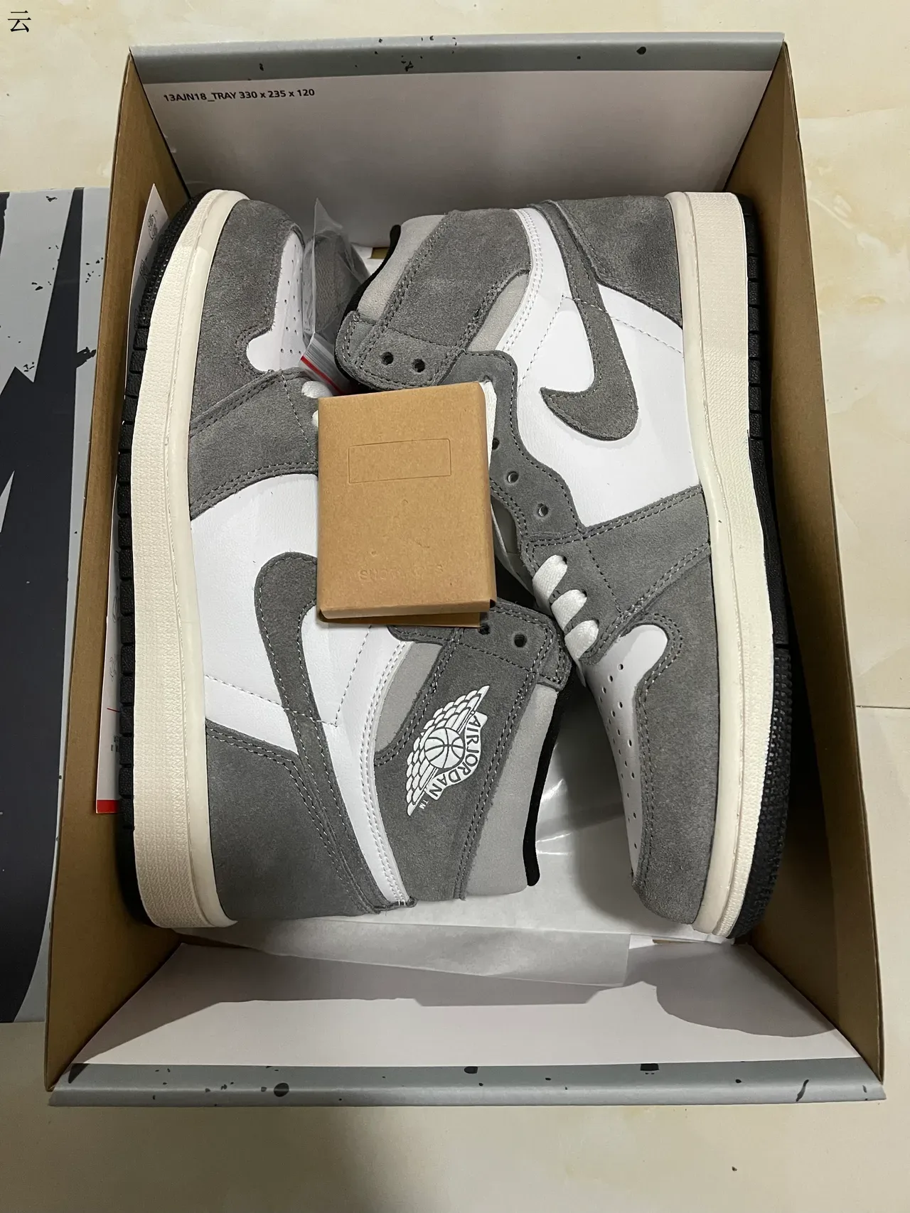 Air Jordan 1 White and Gray Suede High-Top Basketball Shoes 8