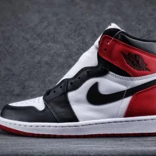 Air Jordan 1 सफेद लाल हाई-टॉप लेदर-पैनल्ड बास्केटबॉल जूते