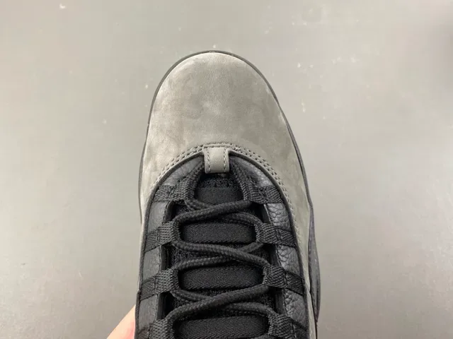 Air Jordan 10 High-Top Suede e Couro Cinza Preto Tênis de Basquete 5