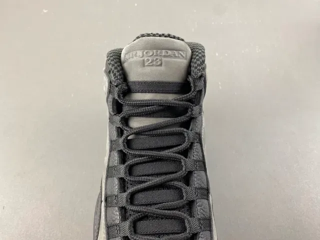 Air Jordan 10 High-Top Suede e Couro Cinza Preto Tênis de Basquete 6