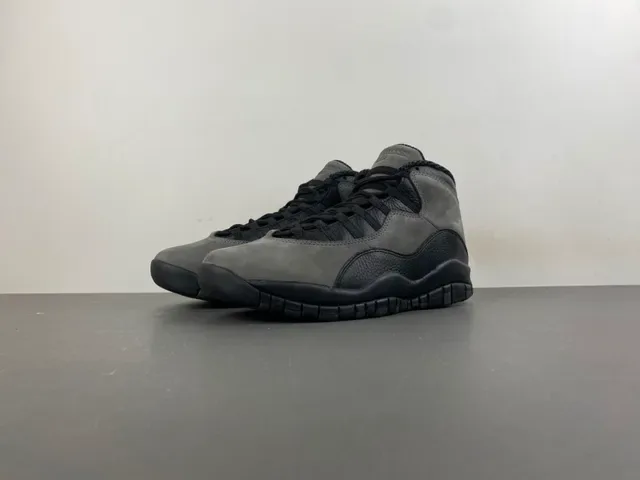 Air Jordan 10 High-Top Suede e Couro Cinza Preto Tênis de Basquete 11
